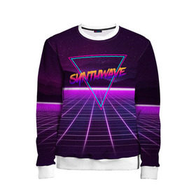 Детский свитшот 3D с принтом SYNTHWAVE / RETROWAVE в Тюмени, 100% полиэстер | свободная посадка, прямой крой, мягкая тканевая резинка на рукавах и понизу свитшота | hotline miami | neon | outrun | outrun electro | retrowave | synth | synthwave | неон | хотлайн майами