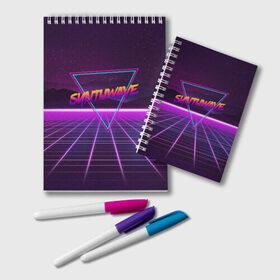 Блокнот с принтом SYNTHWAVE RETROWAVE в Тюмени, 100% бумага | 48 листов, плотность листов — 60 г/м2, плотность картонной обложки — 250 г/м2. Листы скреплены удобной пружинной спиралью. Цвет линий — светло-серый
 | hotline miami | neon | outrun | outrun electro | retrowave | synth | synthwave | неон | хотлайн майами