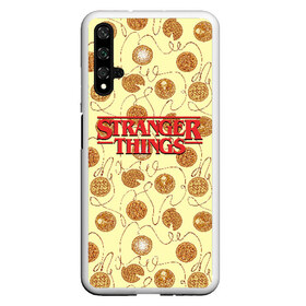 Чехол для Honor 20 с принтом Stranger Thing Pancakes в Тюмени, Силикон | Область печати: задняя сторона чехла, без боковых панелей | Тематика изображения на принте: beyond | eleven | hopper | jane | mike | stranger | things | wheeler | дастин | дела | джейн | загадочные | майк | одиннадцать | очень | события | странные | уилер | хендерсон | хоппер