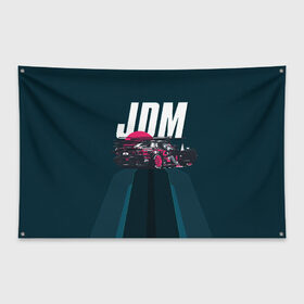 Флаг-баннер с принтом JDM в Тюмени, 100% полиэстер | размер 67 х 109 см, плотность ткани — 95 г/м2; по краям флага есть четыре люверса для крепления | bosozoku | bosozoku style | drag | drift | japan style | jdm | mazda | босудзоку | босузоку | дрифт