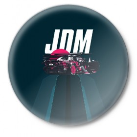 Значок с принтом JDM в Тюмени,  металл | круглая форма, металлическая застежка в виде булавки | bosozoku | bosozoku style | drag | drift | japan style | jdm | mazda | босудзоку | босузоку | дрифт