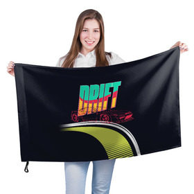 Флаг 3D с принтом Drift Style в Тюмени, 100% полиэстер | плотность ткани — 95 г/м2, размер — 67 х 109 см. Принт наносится с одной стороны | bosozoku | bosozoku style | drag | drift | japan style | jdm | босудзоку | босузоку | дрифт
