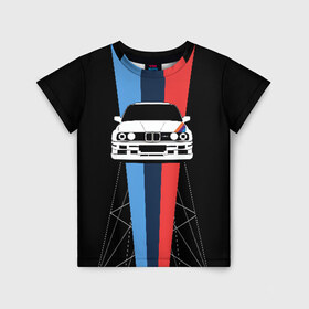 Детская футболка 3D с принтом BMW в Тюмени, 100% гипоаллергенный полиэфир | прямой крой, круглый вырез горловины, длина до линии бедер, чуть спущенное плечо, ткань немного тянется | Тематика изображения на принте: auto | bmw | bmw motorsport | im | x5 | x6 | беха | бмв | бэха