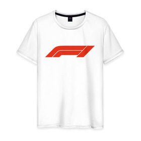 Мужская футболка хлопок с принтом Formula 1 в Тюмени, 100% хлопок | прямой крой, круглый вырез горловины, длина до линии бедер, слегка спущенное плечо. | f1 | formula 1 | formula1 | ф1 | формула 1 | формула1