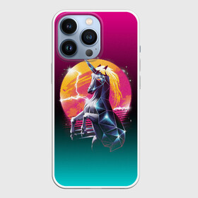 Чехол для iPhone 13 Pro с принтом РЕТРО ЕДИНОРОГ НЕОН в Тюмени,  |  | hotline miami | neon | outrun | outrun electro | retro | retrowave | synth | synthwave | неон | ретро | хотлайн майами