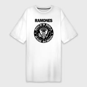 Платье-футболка хлопок с принтом Ramones в Тюмени,  |  | ramone | ramones | группа | джонни | джоуи | ди ди томми | марки | панк | поп | раманес | раманэс | рамон | рамонес | рамонэс | рамоун | рамоунз | рамоунс | рок | хард | хардрок