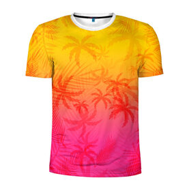 Мужская футболка 3D спортивная с принтом РЕТРО ПАЛЬМЫ в Тюмени, 100% полиэстер с улучшенными характеристиками | приталенный силуэт, круглая горловина, широкие плечи, сужается к линии бедра | Тематика изображения на принте: hotline miami | neon | new retro wave | outrun | outrun electro | paints | palmen | rainbow | retro | retrowave | summer | synth | synthwave | tropical | брызги | брызги красок | звёзды | космос | краски | лето | неон | пальмы | радуга | 