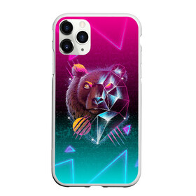 Чехол для iPhone 11 Pro Max матовый с принтом RETRO CYBER BEAR NEON в Тюмени, Силикон |  | hotline miami | neon | new retro wave | outrun | outrun electro | retro | retrowave | synth | synthwave | медведь | неон | ретро | хотлайн майами