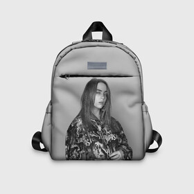 Детский рюкзак 3D с принтом BILLIE EILISH в Тюмени, 100% полиэстер | лямки с регулируемой длиной, сверху петелька, чтобы рюкзак можно было повесить на вешалку. Основное отделение закрывается на молнию, как и внешний карман. Внутри дополнительный карман. По бокам два дополнительных кармашка | bilie | billi | billie | eilish | eillish | elish | ellish | айлиш | алиш | били | билли | эйлиш | элиш