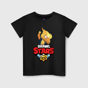 Детская футболка хлопок с принтом BRAWL STARS CROW PHOENIX в Тюмени, 100% хлопок | круглый вырез горловины, полуприлегающий силуэт, длина до линии бедер | Тематика изображения на принте: android | brawl stars | colt | crow | games | leon | penny | poco. | shelly | spike | wanted | брав | бравл старс | звезды | игры | мобильные игры | старс