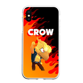 Чехол для iPhone XS Max матовый с принтом BRAWL STARS CROW PHOENIX в Тюмени, Силикон | Область печати: задняя сторона чехла, без боковых панелей | android | brawl stars | colt | crow | games | leon | penny | poco. | shelly | spike | wanted | брав | бравл старс | звезды | игры | мобильные игры | старс