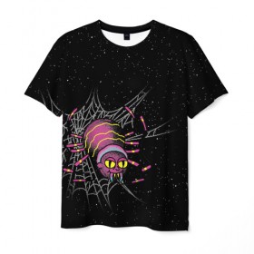 Мужская футболка 3D с принтом SPIDER MORTY в Тюмени, 100% полиэфир | прямой крой, круглый вырез горловины, длина до линии бедер | bat rick | spider morty | vdgerir | морти | паук морти | рик | рик и морти