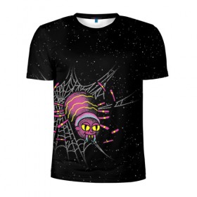 Мужская футболка 3D спортивная с принтом SPIDER MORTY в Тюмени, 100% полиэстер с улучшенными характеристиками | приталенный силуэт, круглая горловина, широкие плечи, сужается к линии бедра | bat rick | spider morty | vdgerir | морти | паук морти | рик | рик и морти