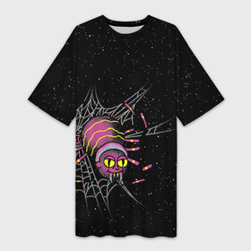 Платье-футболка 3D с принтом SPIDER MORTY в Тюмени,  |  | Тематика изображения на принте: bat rick | spider morty | vdgerir | морти | паук морти | рик | рик и морти