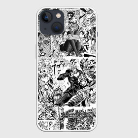 Чехол для iPhone 13 с принтом Jojo черно белый паттерн в Тюмени,  |  | anime | jojo | jojo bizarre adventure | jojo’s bizarre adventure | аниме | джоджо | манга | невероятные приключения джоджо