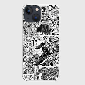 Чехол для iPhone 13 mini с принтом Jojo черно белый паттерн в Тюмени,  |  | anime | jojo | jojo bizarre adventure | jojo’s bizarre adventure | аниме | джоджо | манга | невероятные приключения джоджо