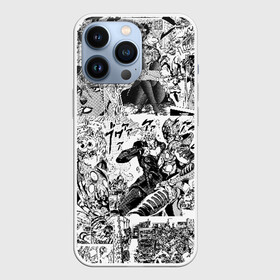 Чехол для iPhone 13 Pro с принтом Jojo черно белый паттерн в Тюмени,  |  | anime | jojo | jojo bizarre adventure | jojo’s bizarre adventure | аниме | джоджо | манга | невероятные приключения джоджо