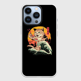 Чехол для iPhone 13 Pro с принтом Neko Sushi Wave в Тюмени,  |  | 80 | cyber | game | hotline | hotlinemiami | maiami | music | neko | outrun | retro | retrowave | sushi | synth | synthwave | волна | игра | кибер | неко | ретро | суши