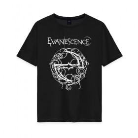 Женская футболка хлопок Oversize с принтом Evanescence в Тюмени, 100% хлопок | свободный крой, круглый ворот, спущенный рукав, длина до линии бедер
 | evanescence | альтернативный | готик | группа | джен маджура | евенсис | исчезновение | метал | рок | тим маккорд | трой маклоухорн | уилл хант | хард | эванесенс | эми ли