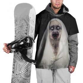 Накидка на куртку 3D с принтом Страшный призрак в Тюмени, 100% полиэстер |  | halloween | horror | бабка | приведение | призрак | пятница 13 | страшилки | страшная бабка | страшно | ужасы | хоррор | хэллоуин