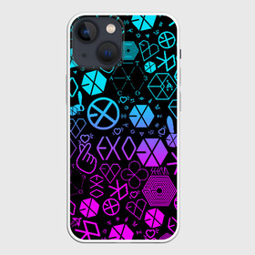 Чехол для iPhone 13 mini с принтом EXO BAND LOGOBOMBING в Тюмени,  |  | d.o. | exo | exo band | exo k | exo m | пэкхён | чен | эхо