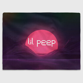 Плед 3D с принтом lil peep(Logo) в Тюмени, 100% полиэстер | закругленные углы, все края обработаны. Ткань не мнется и не растягивается | Тематика изображения на принте: cry baby | lil peep | logo | rap | заход солнца | знаменитости. эмо | известный исполнитель | неон | пип | редактируемое лого | реп | розоватый оттенок | рок | рэп | яркий фон