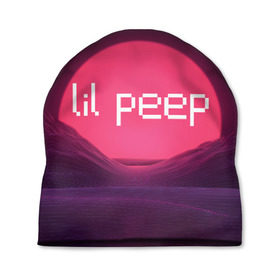 Шапка 3D с принтом lil peep(Logo) в Тюмени, 100% полиэстер | универсальный размер, печать по всей поверхности изделия | cry baby | lil peep | logo | rap | заход солнца | знаменитости. эмо | известный исполнитель | неон | пип | редактируемое лого | реп | розоватый оттенок | рок | рэп | яркий фон