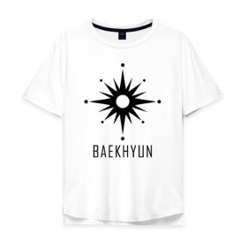 Мужская футболка хлопок Oversize с принтом EXO BAND BAEKHYUN в Тюмени, 100% хлопок | свободный крой, круглый ворот, “спинка” длиннее передней части | Тематика изображения на принте: baekhyun | chanyeol | d.o. | exo | exo band | exo k | exo m | kai | kris | lay | luhan | sehun | suho | tao | xiumin | пэкхён | чен | эхо