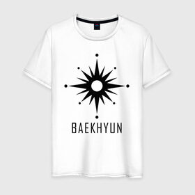 Мужская футболка хлопок с принтом EXO BAND BAEKHYUN в Тюмени, 100% хлопок | прямой крой, круглый вырез горловины, длина до линии бедер, слегка спущенное плечо. | baekhyun | chanyeol | d.o. | exo | exo band | exo k | exo m | kai | kris | lay | luhan | sehun | suho | tao | xiumin | пэкхён | чен | эхо