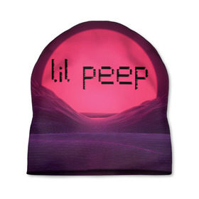 Шапка 3D с принтом lil peep(Black Logo) в Тюмени, 100% полиэстер | универсальный размер, печать по всей поверхности изделия | cry baby | lil peep | logo | rap | заход солнца | знаменитости. эмо | известный исполнитель | неон | пип | редактируемое лого | реп | розоватый оттенок | рок | рэп | яркий фон