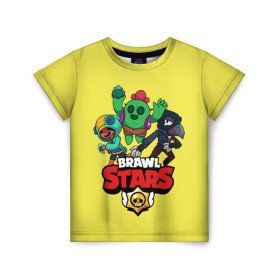 Детская футболка 3D с принтом Brawl Stars в Тюмени, 100% гипоаллергенный полиэфир | прямой крой, круглый вырез горловины, длина до линии бедер, чуть спущенное плечо, ткань немного тянется | brawl | brawl stars | crow | leon | stars | бравл | бравл старс | браво старс | игра | компьютерная | кров | леон | онлайн | старс