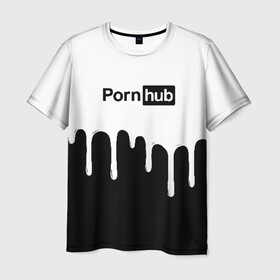 Мужская футболка 3D с принтом PornHub в Тюмени, 100% полиэфир | прямой крой, круглый вырез горловины, длина до линии бедер | brazzers | pron | бразерс | браззерс | любовь | сайт | сэкс