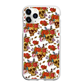 Чехол для iPhone 11 Pro Max матовый с принтом Skulls and Roses в Тюмени, Силикон |  | Тематика изображения на принте: flowers | halloween | rose | skull | tattoo | жуки | насекомые | роза | тату | татуировка | хеллоуин | хэллоуин | цветок | цветы | череп