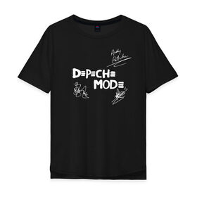 Мужская футболка хлопок Oversize с принтом Автографы Depeche Mode в Тюмени, 100% хлопок | свободный крой, круглый ворот, “спинка” длиннее передней части | depeche mode | альтернативный | вестник моды | депеш мод | депешмод | дэйв гаан | индастриал | мартин гор | музыка | новая волна | роза | рок | синти поп | электроник | энди флетчер