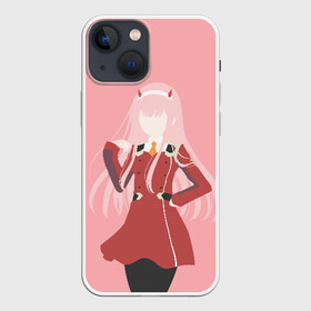 Чехол для iPhone 13 mini с принтом ноль два минимал в Тюмени,  |  | 02 | anime | darling in the franxx | hiro | manga | zero two | аниме | ахегао | любимый во франксе | манга | милый во франксе | ноль два | хиро