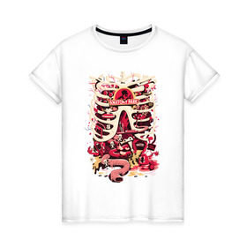 Женская футболка хлопок с принтом Anatomy park в Тюмени, 100% хлопок | прямой крой, круглый вырез горловины, длина до линии бедер, слегка спущенное плечо | anatomy park | vdgerir | скелет
