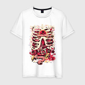 Мужская футболка хлопок с принтом Anatomy park в Тюмени, 100% хлопок | прямой крой, круглый вырез горловины, длина до линии бедер, слегка спущенное плечо. | Тематика изображения на принте: anatomy park | vdgerir | скелет