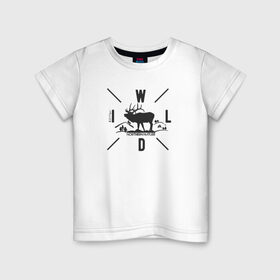 Детская футболка хлопок с принтом Wild Northen Nature в Тюмени, 100% хлопок | круглый вырез горловины, полуприлегающий силуэт, длина до линии бедер | альпинизм | горы | дикие животные | камчатка | кемпинг | крайний север | олень | природа | север | северный олень | туризм