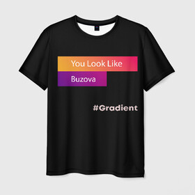 Мужская футболка 3D с принтом gradient buzova в Тюмени, 100% полиэфир | прямой крой, круглый вырез горловины, длина до линии бедер | buzova | face | faces | funny | gradient | instagaram | network | neural | neural network | бузова | инстаграм | лица | нейросеть | прикол | приложение