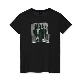 Женская футболка хлопок с принтом Lizer (Не ангел) в Тюмени, 100% хлопок | прямой крой, круглый вырез горловины, длина до линии бедер, слегка спущенное плечо | Тематика изображения на принте: lizer | лизер | не ангел | реп | рэп