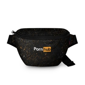 Поясная сумка 3D с принтом PornHub в Тюмени, 100% полиэстер | плотная ткань, ремень с регулируемой длиной, внутри несколько карманов для мелочей, основное отделение и карман с обратной стороны сумки застегиваются на молнию | hub | хаб
