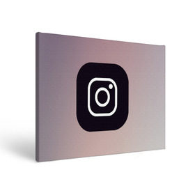 Холст прямоугольный с принтом instagram(logo and background) в Тюмени, 100% ПВХ |  | instagram | logo | инстаграм | лого | мягкие цвета | приложение | простая картинка | фотоаппарат | черная картинка | черный | черный значок | черный цвет