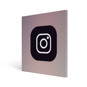 Холст квадратный с принтом instagram(logo and background) в Тюмени, 100% ПВХ |  | instagram | logo | инстаграм | лого | мягкие цвета | приложение | простая картинка | фотоаппарат | черная картинка | черный | черный значок | черный цвет