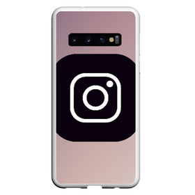 Чехол для Samsung Galaxy S10 с принтом instagram(logo and background) в Тюмени, Силикон | Область печати: задняя сторона чехла, без боковых панелей | Тематика изображения на принте: instagram | logo | инстаграм | лого | мягкие цвета | приложение | простая картинка | фотоаппарат | черная картинка | черный | черный значок | черный цвет