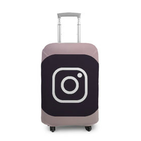 Чехол для чемодана 3D с принтом instagram(logo and background) в Тюмени, 86% полиэфир, 14% спандекс | двустороннее нанесение принта, прорези для ручек и колес | instagram | logo | инстаграм | лого | мягкие цвета | приложение | простая картинка | фотоаппарат | черная картинка | черный | черный значок | черный цвет