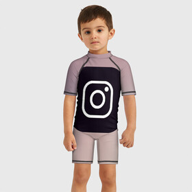 Детский купальный костюм 3D с принтом instagram(logo and background) в Тюмени, Полиэстер 85%, Спандекс 15% | застежка на молнии на спине | instagram | logo | инстаграм | лого | мягкие цвета | приложение | простая картинка | фотоаппарат | черная картинка | черный | черный значок | черный цвет