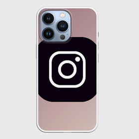 Чехол для iPhone 13 Pro с принтом instagram(logo and background) в Тюмени,  |  | instagram | logo | инстаграм | лого | мягкие цвета | приложение | простая картинка | фотоаппарат | черная картинка | черный | черный значок | черный цвет