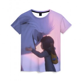 Женская футболка 3D с принтом ABOMINABLE (Эверест) в Тюмени, 100% полиэфир ( синтетическое хлопкоподобное полотно) | прямой крой, круглый вырез горловины, длина до линии бедер | abominable | детям | для детей | ети | йети | лу | мультфильм | отвратительный | чудовище | эверест
