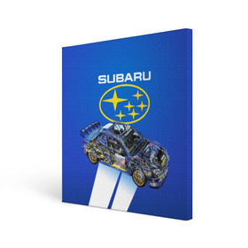 Холст квадратный с принтом Subaru в Тюмени, 100% ПВХ |  | sti | subaru | subaru impreza | subaru impreza wrx sti | subaru sti | субару | субару импреза