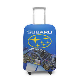 Чехол для чемодана 3D с принтом Subaru в Тюмени, 86% полиэфир, 14% спандекс | двустороннее нанесение принта, прорези для ручек и колес | sti | subaru | subaru impreza | subaru impreza wrx sti | subaru sti | субару | субару импреза